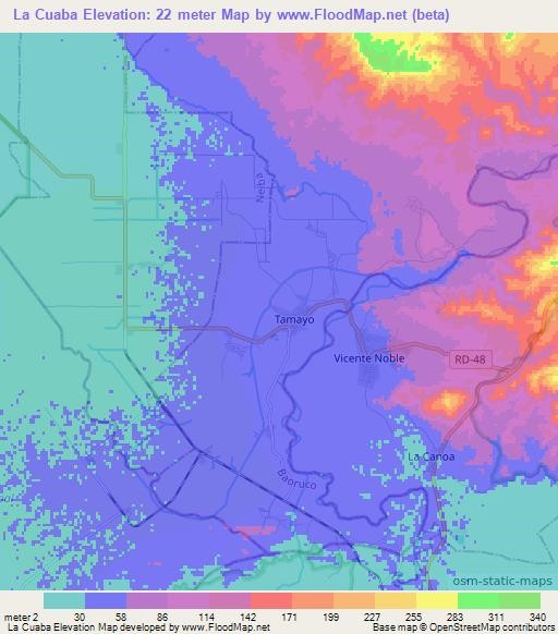 La Cuaba,Dominican Republic Elevation Map