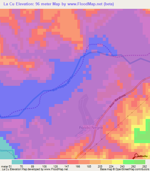 La Cu,Dominican Republic Elevation Map