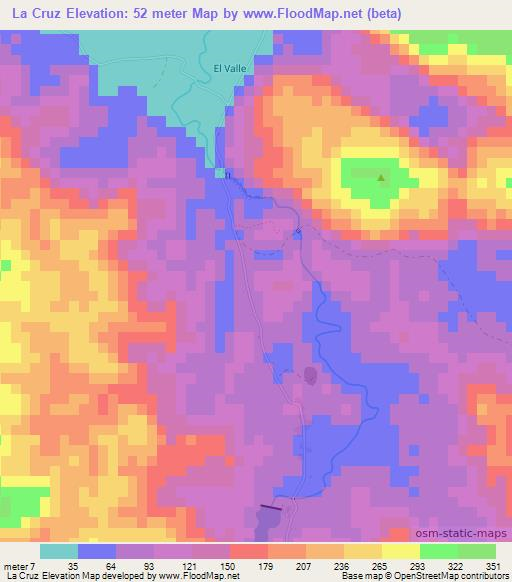 La Cruz,Dominican Republic Elevation Map