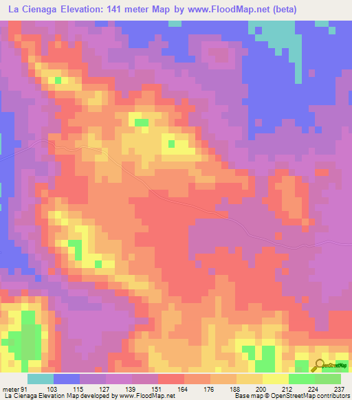 La Cienaga,Dominican Republic Elevation Map