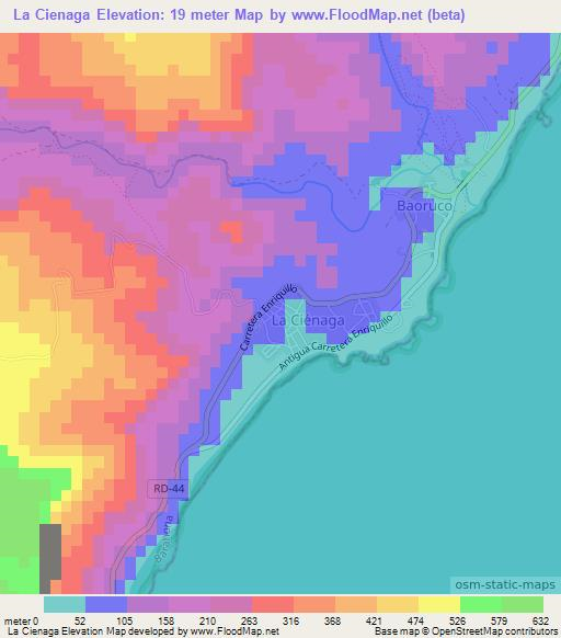 La Cienaga,Dominican Republic Elevation Map