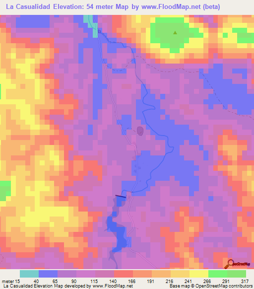 La Casualidad,Dominican Republic Elevation Map