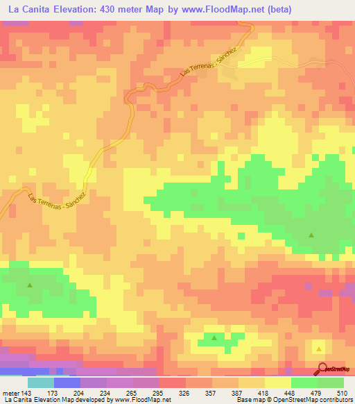 La Canita,Dominican Republic Elevation Map