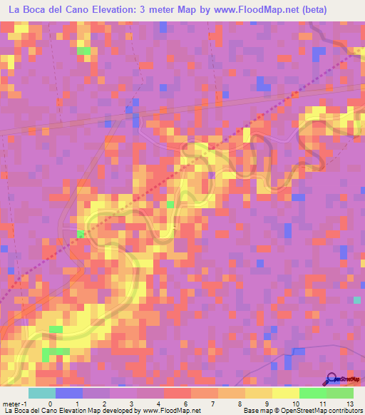 La Boca del Cano,Dominican Republic Elevation Map