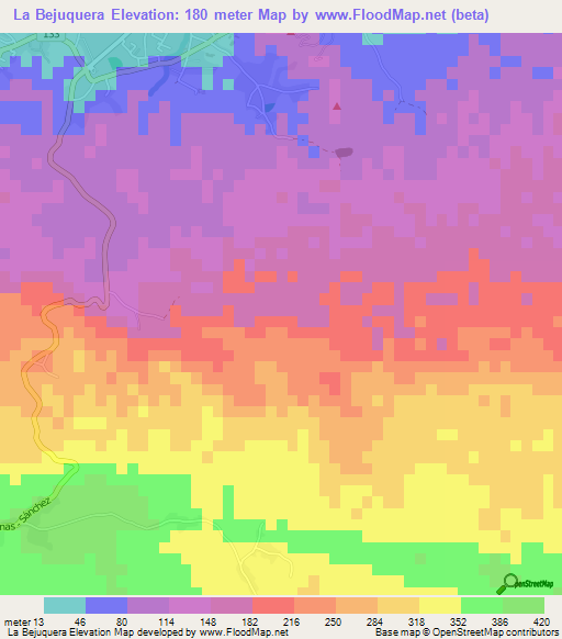 La Bejuquera,Dominican Republic Elevation Map