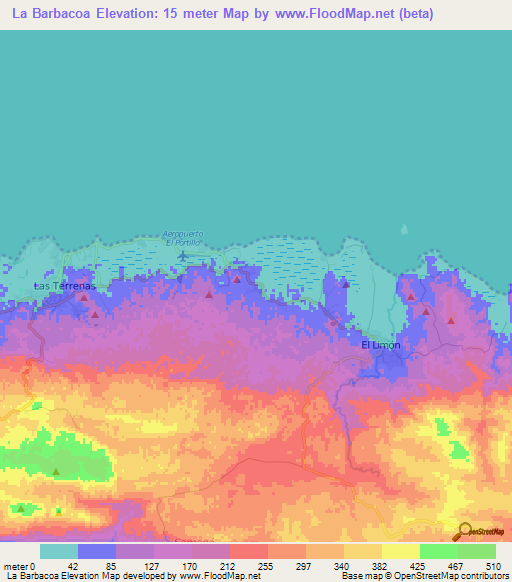 La Barbacoa,Dominican Republic Elevation Map