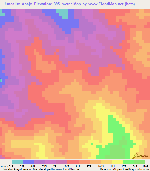 Juncalito Abajo,Dominican Republic Elevation Map