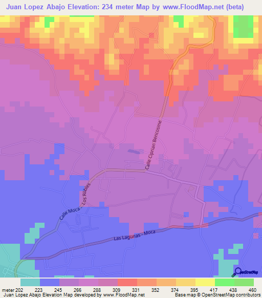 Juan Lopez Abajo,Dominican Republic Elevation Map