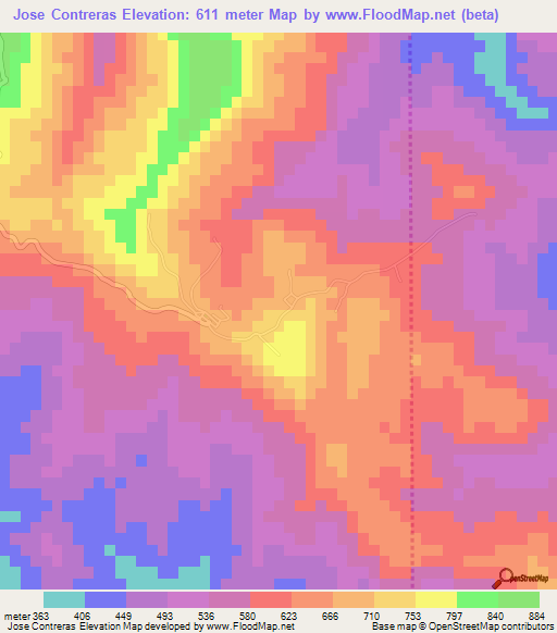 Jose Contreras,Dominican Republic Elevation Map