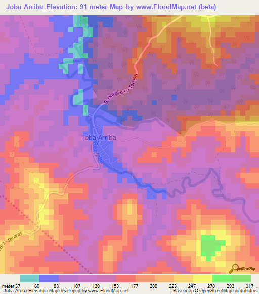 Joba Arriba,Dominican Republic Elevation Map