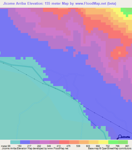 Jicome Arriba,Dominican Republic Elevation Map