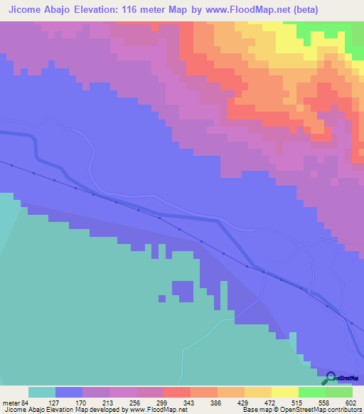 Jicome Abajo,Dominican Republic Elevation Map