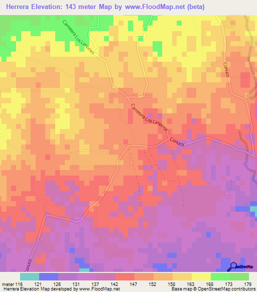 Herrera,Dominican Republic Elevation Map