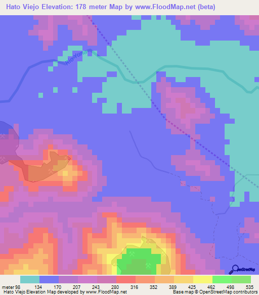 Hato Viejo,Dominican Republic Elevation Map