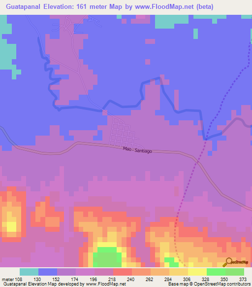 Guatapanal,Dominican Republic Elevation Map