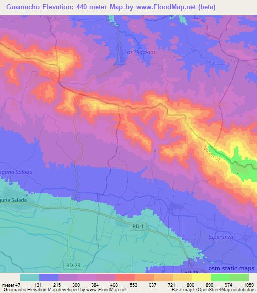 Guamacho,Dominican Republic Elevation Map