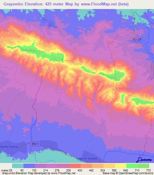 Grayumbo,Dominican Republic Elevation Map