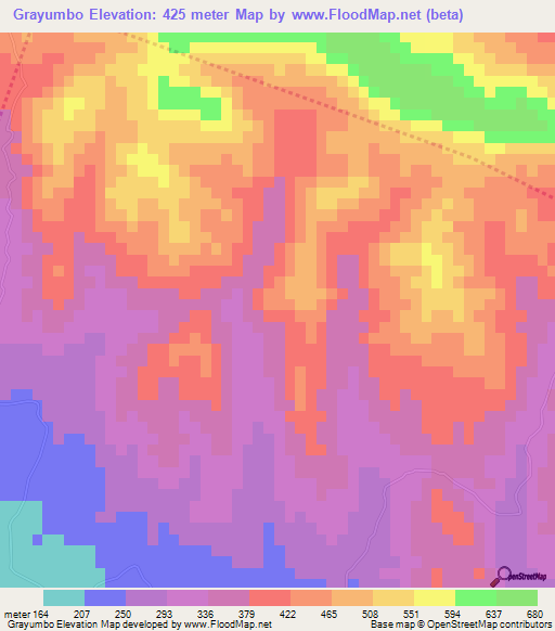 Grayumbo,Dominican Republic Elevation Map