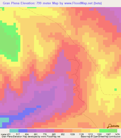 Gran Plena,Dominican Republic Elevation Map