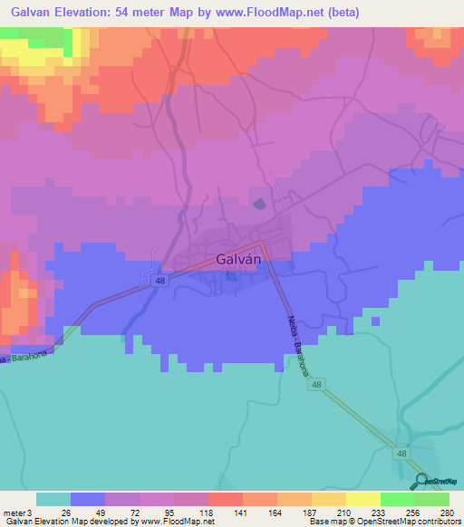 Galvan,Dominican Republic Elevation Map