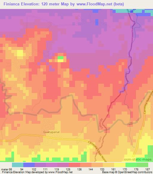 Finianca,Dominican Republic Elevation Map