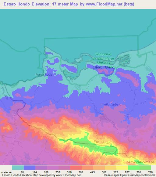 Estero Hondo,Dominican Republic Elevation Map