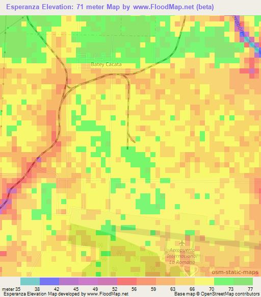 Esperanza,Dominican Republic Elevation Map