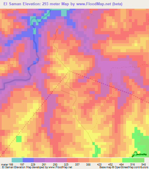 El Saman,Dominican Republic Elevation Map