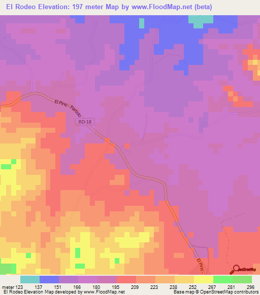 El Rodeo,Dominican Republic Elevation Map