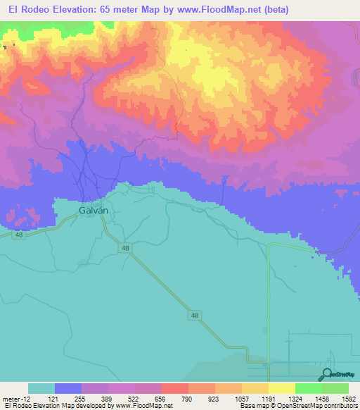 El Rodeo,Dominican Republic Elevation Map