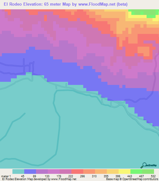 El Rodeo,Dominican Republic Elevation Map