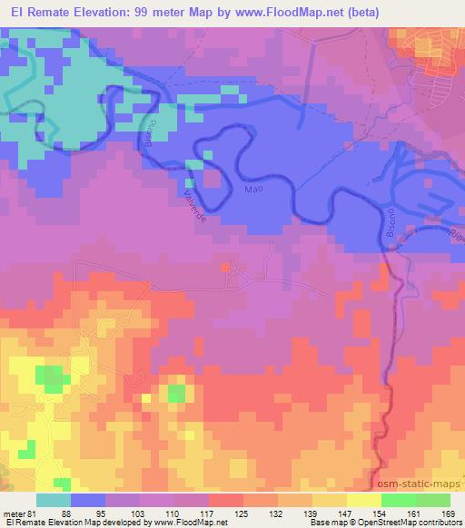 El Remate,Dominican Republic Elevation Map