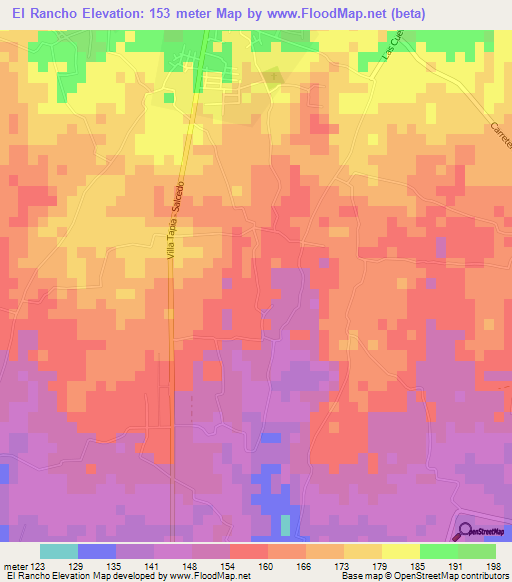 El Rancho,Dominican Republic Elevation Map