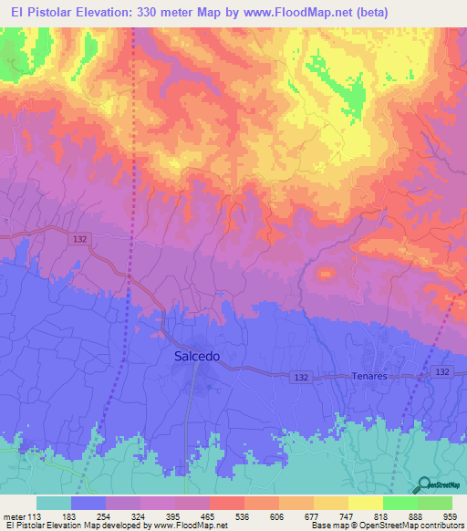 El Pistolar,Dominican Republic Elevation Map