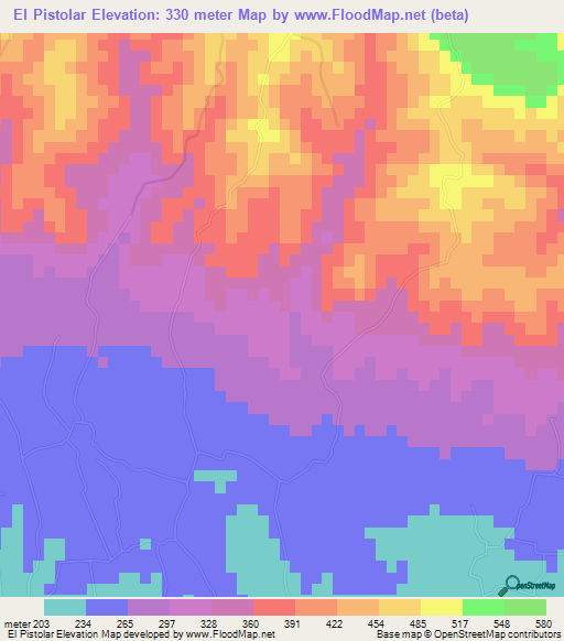 El Pistolar,Dominican Republic Elevation Map