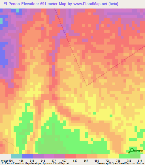 El Penon,Dominican Republic Elevation Map