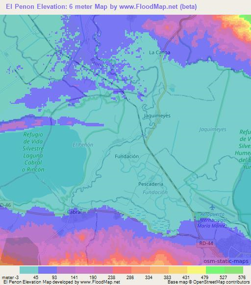 El Penon,Dominican Republic Elevation Map