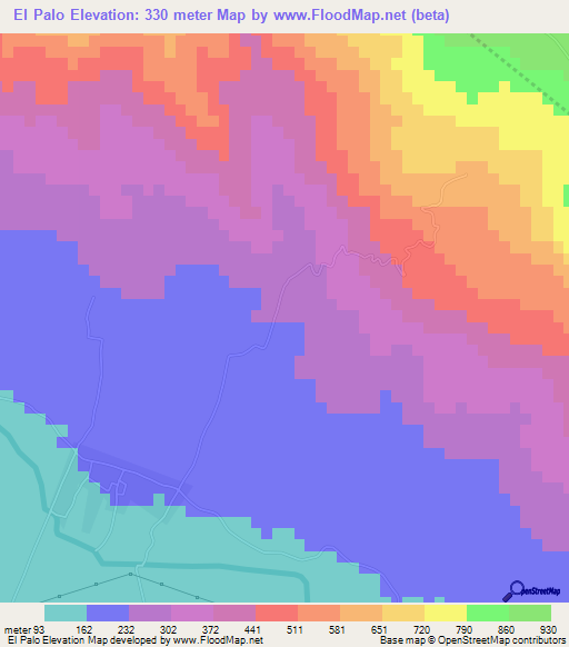 El Palo,Dominican Republic Elevation Map