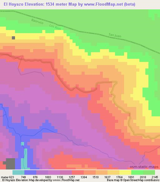 El Hoyazo,Dominican Republic Elevation Map