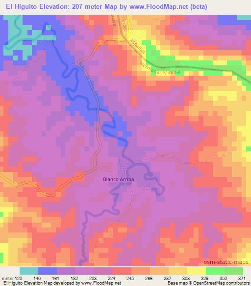 El Higuito,Dominican Republic Elevation Map