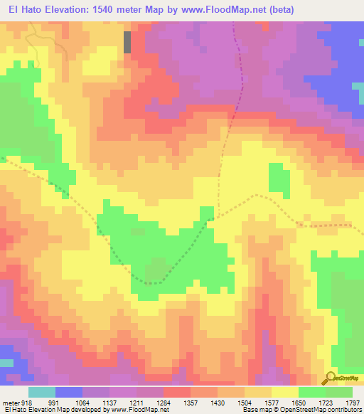 El Hato,Dominican Republic Elevation Map