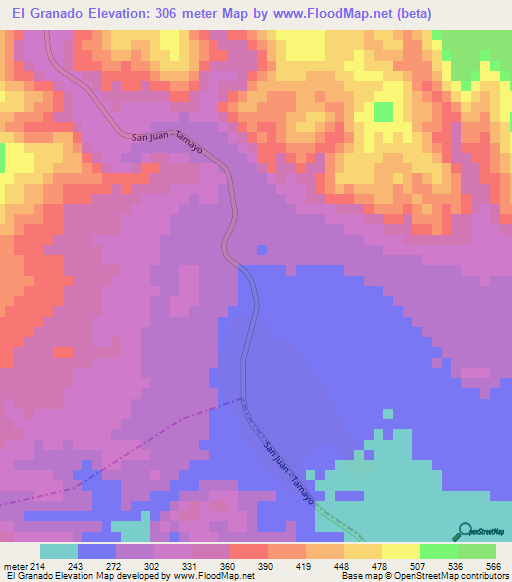 El Granado,Dominican Republic Elevation Map