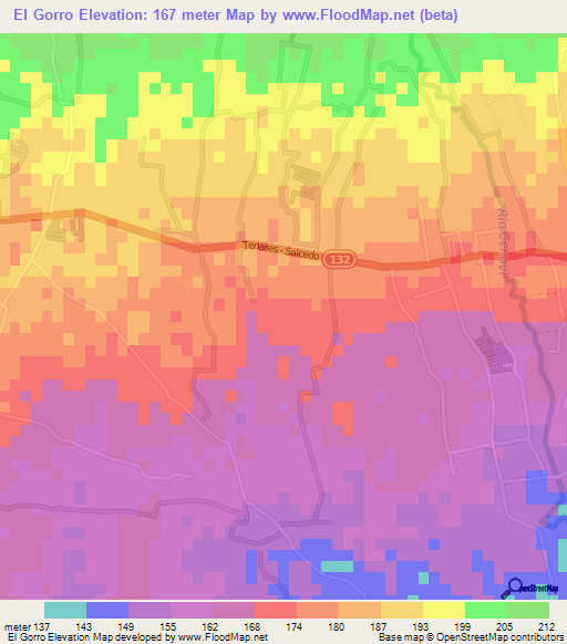 El Gorro,Dominican Republic Elevation Map