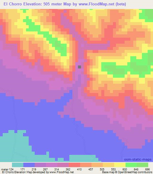 El Chorro,Dominican Republic Elevation Map