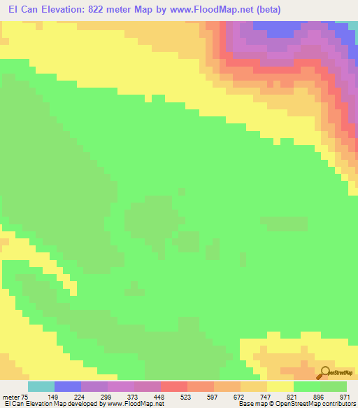 El Can,Dominican Republic Elevation Map