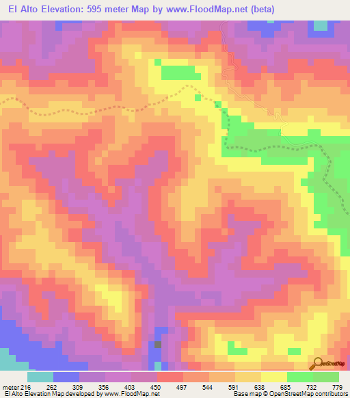 El Alto,Dominican Republic Elevation Map