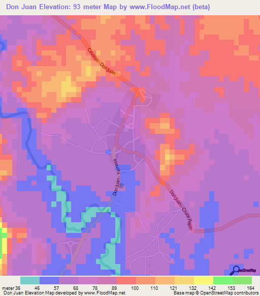 Don Juan,Dominican Republic Elevation Map