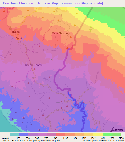 Don Juan,Dominican Republic Elevation Map