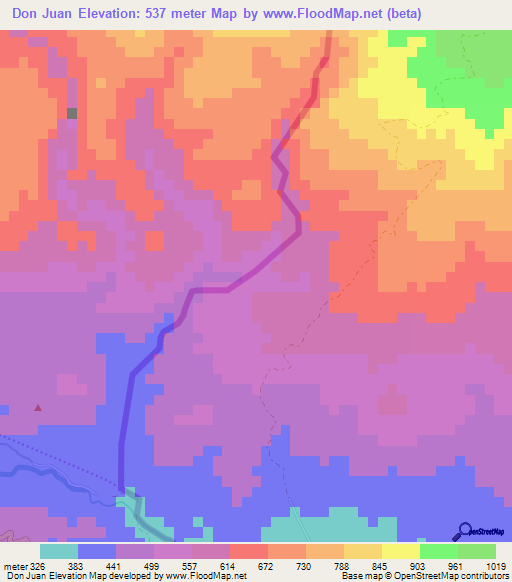 Don Juan,Dominican Republic Elevation Map