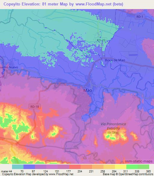 Copeyito,Dominican Republic Elevation Map